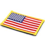 Heat Press Custom Badge Stock Cheap USA Flag Embroidery Patch