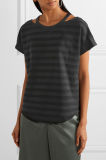 2017 Striped Cotton Black and Gray Women Fashion T Shirts Distributor