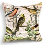Decoration Square Spring Birds Design Decor Fabric Cushion W/Filling
