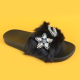 2017summer Perfect Adult Soft Fox Fur Slippers and Sandals for Women