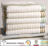 100% Cotton Stripe Jacquard Towel with Satinborder