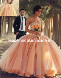 Coral Pageant Organza Ball Gown Vestidos Quinceanera Dresses (Q252)