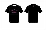 Black Cotton Sports T Shirt with Silk Screen Printed Logo