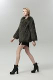 Fabric Natural Fur Coat Women Down Jacket