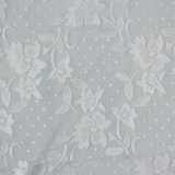 Delicacy Floral Knitting Lace Fabric Pure White Customized