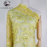 Yellow Lace Fabric Stone Lace for Women Party Dress