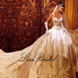 Halter Bridal Ball Gowns Luxury Embroidery Wedding Dress Htb10