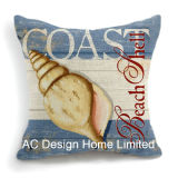 Decoration Square Coast Shell Design Decor Fabric Cushion W/Filling