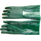 Gauntlet Double Dipped Green PVC Gloves Industrial Work Glove