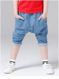 Fashion Hip Hop Blue Denim Boys Jeans Elastic Waist