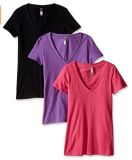 Women's Fashionable, Comfortable Cotton Elastic Deep V-Neck T-Shirt in Various Colors, Sizes and Materials