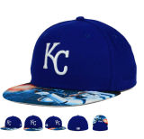 New Design Blue Woven Wool Sublimation Printing/3D Embroidery Baseball Cap