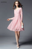 Fashion Vestidos De Fiesta Pink Lace Woman Dress