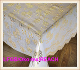 137cm PVC Gold/Silver Lace Tablecloth (JFTB-012)