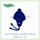 Promotional Fashion Blue Winter Earflap Knit Hat