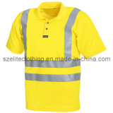 Custom Safety Yellow Polo Shirt High Reflective Tape (ELTHVJ-84)