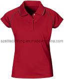 Design Women Red Reglan Sleeve Polo Shirts (ELTWPJ-64)