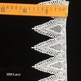 8.5cm White Gathered Trimming Lace with Triangle Leaf Circle Hmw6165