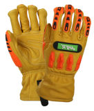 Anti-Cut TPR Impact-Resistant Goat Leather Mechanical Work Gloves