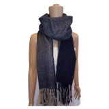 Solid and Herryingbone Joint Woven Blanket Scarf