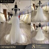 Sleeveless Bridal Formal Gowns V-Neck Lace Wedding Dress