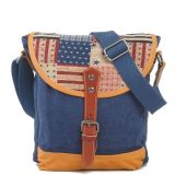 Special Embroidery Design Blue Canvas Lady Crossbody America Flag Bags (RS6002)