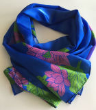 Custom Design Digital Printed Twill Silk Scarf From China (SC001)