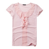 Women's Organic Cotton Chiffon T Shirt Ladies Pink T-Shirt
