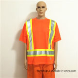 Orange Gamrent Grey Reflective Tape Safety Protective Hoodie Workwear for Worker