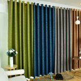 High Quality Popular Linen Solid Blackout Window Curtain (12F0024)