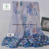 New Western Design Long Lady Fashion Voile Scarf with Point Printed