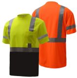 Hi-Vis Reflective Clothing Workwear O-Neck Short Sleeve Safety T Shirts