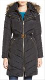 Wholesale OEM Latest Design Belted Ladies Long Padded Winter Coat