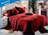6 Piece Red Faux Fur Blanket with Bedding Set