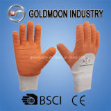 Heavy Duty White Cotton Liner Orange Latex Safety Work Glove