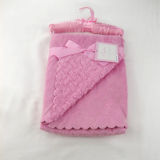 Solid Color Micro Mink with Sherpa Baby Blanket Ultrasonic UL001