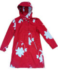 Red Longsleeve Hooded PVC Raincoat for Woman