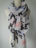 Fashoin Accessories Laidies 100% Polyester Printing Letters Scarf Fashion Shawl