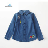 Simple Comfortable Boys' Short Sleeve Denim Shirt with Embroidery by Fly Jeans