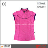 Custom Chinese Short Sleeve Collar Neck Women T Shirt