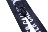 Nylon Zipper with Black Tape and Printing White Words/Top Quality