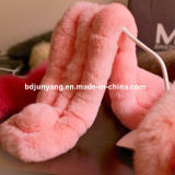 Factory Wholesale Simple Style Real Rex Rabbit Fur Scarf for Girls and Women