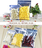 Flat Bottom Clear Aluminum Foil Packing Valve Zipper Pouch/Reclosable Mylar Auto Zip Lock Bag for Candy Coffee