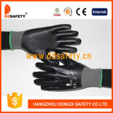 13 Gauge Grey Nylon Liner Black Nitrile Fully Coated Glove