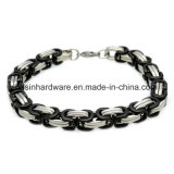 Black and Silver Stainless Steel Mens Chain Bracelet