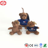 France Cute Brown Custom Bear with T-Shirt Plush Keychain Toy