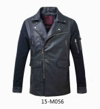 Men's PU Leather Long Jacket (15-M056)