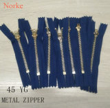 Clothing Accessories Brass Metal Zipper 45 Yg for Denim Apparels