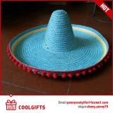 Summer Mexico Sombrero Straw Hat with POM POM