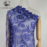 Royal Blue Nigeria Laces Fabric for Wedding Dress